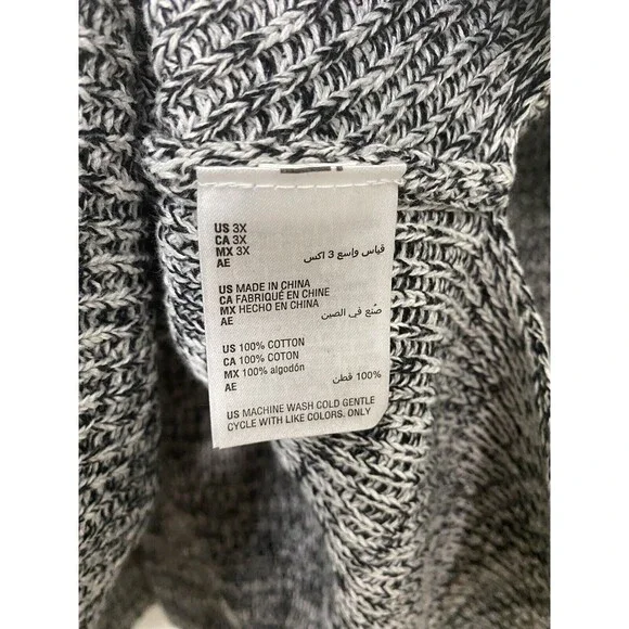 Style & Co. Sweater Top Women Gray Long Sleeve V Neck Plus Size 3X Chunky Knit - Picture 11 of 13